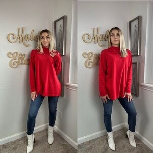 Vintage basic editions plus red turtle neck long sleeve top size 2X